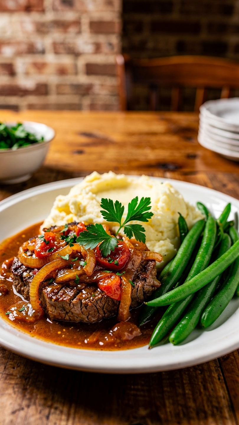 Crockpot Swiss Steak with Tomato Gravy