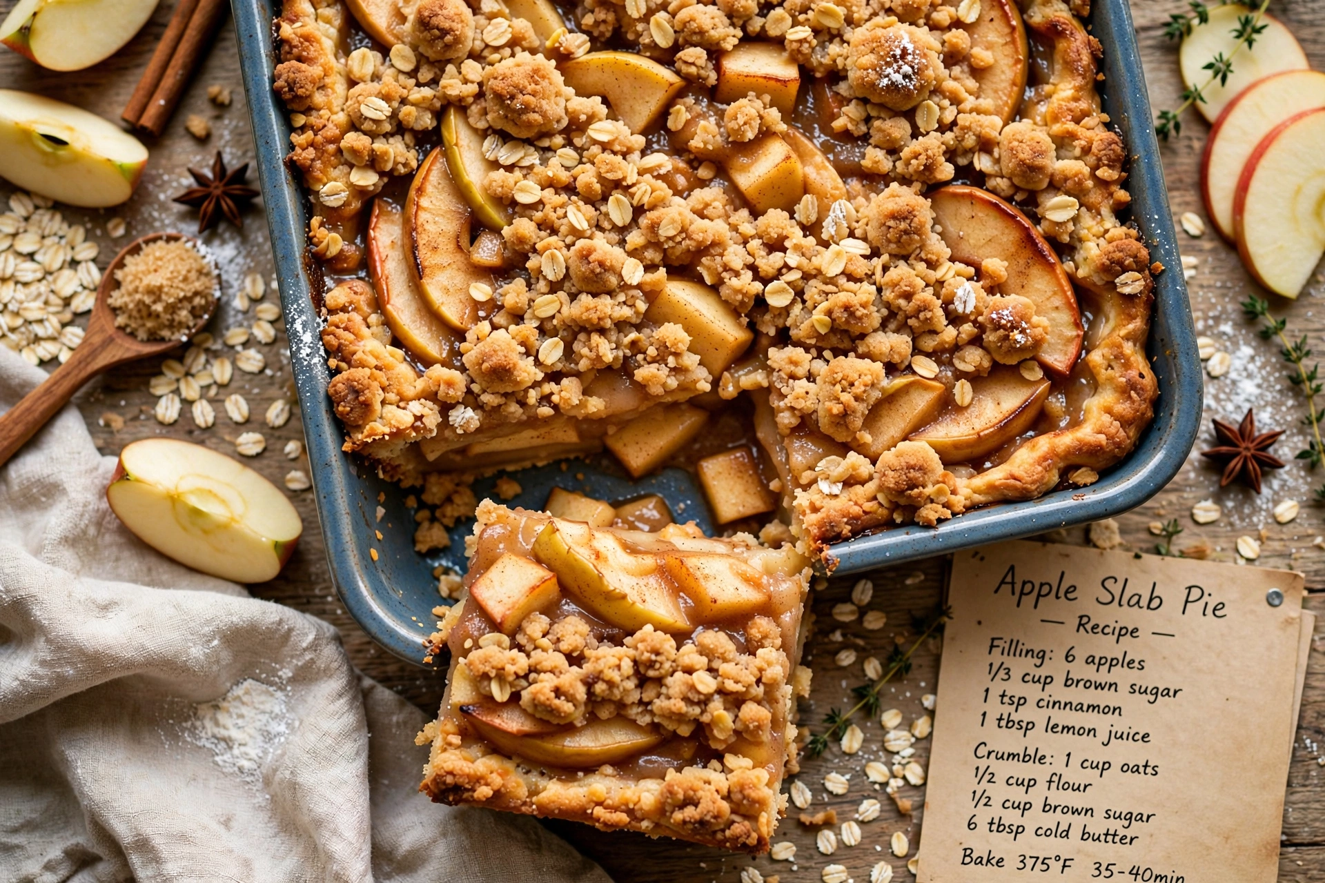 Apple Slab Pie with Crumble Topping