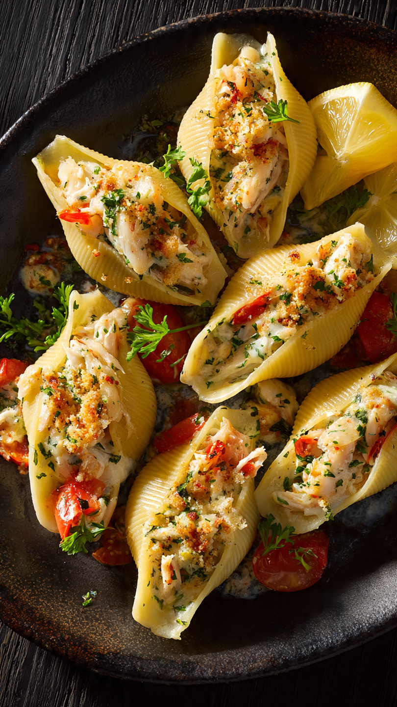 Creamy Seafood Stuffed Shells