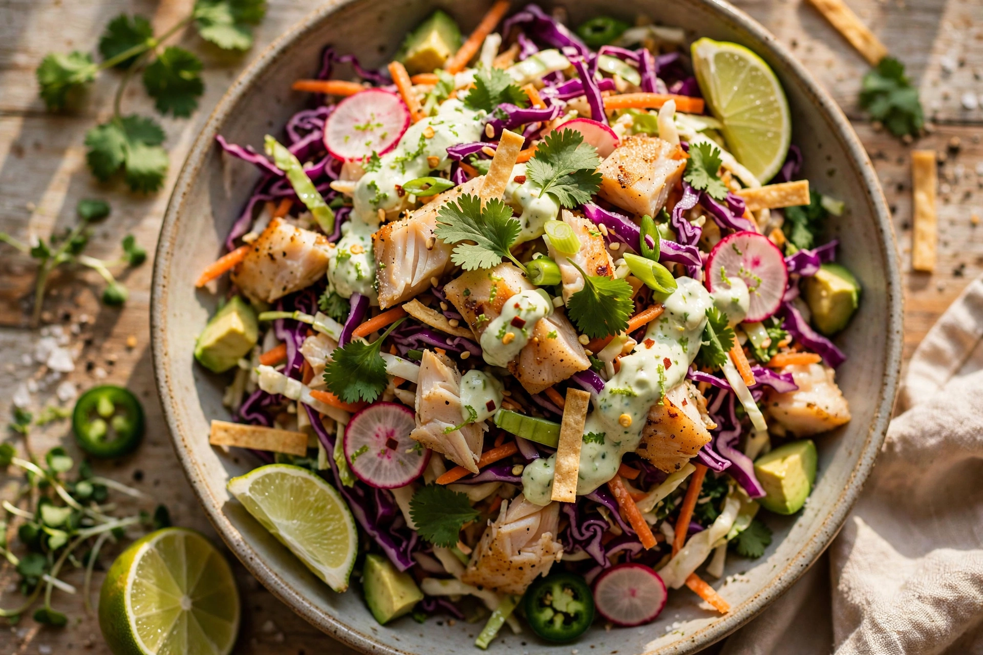 Fish Taco Slaw (Easy Creamy Lime Coleslaw)