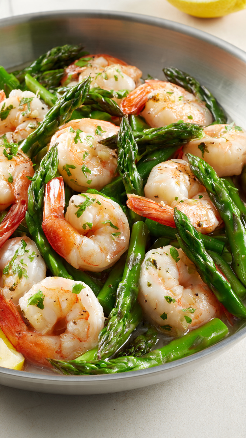 Lemon Garlic Shrimp and Asparagus